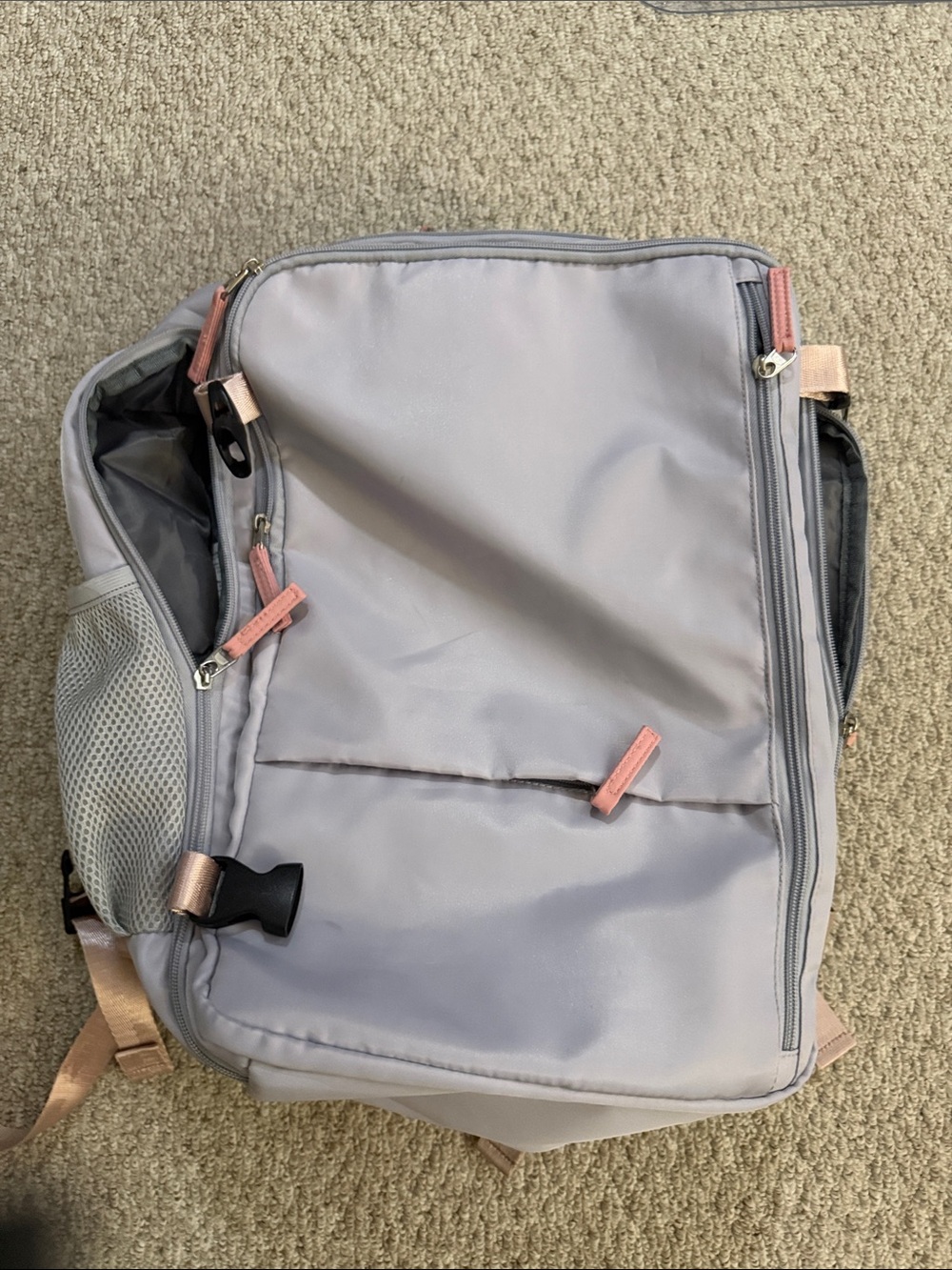 Travel backpack, purple/pink